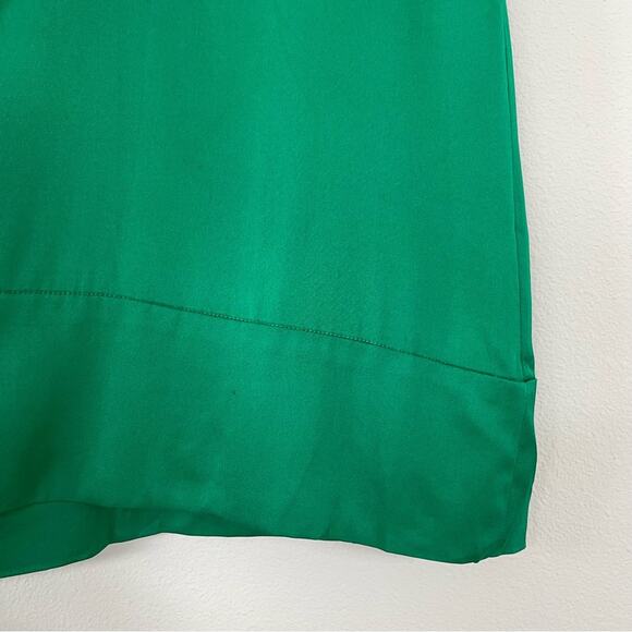 Diane Von Furstenberg Kelly Green Silk Ruffle Mini Dress dVf (Size 2) - Picture 5 of 9